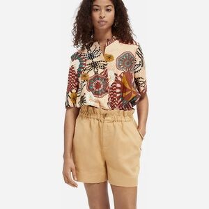 SCOTCH & SODA Elasticated Linen Shorts size extra small new with tags